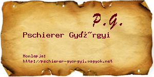 Pschierer Györgyi névjegykártya
